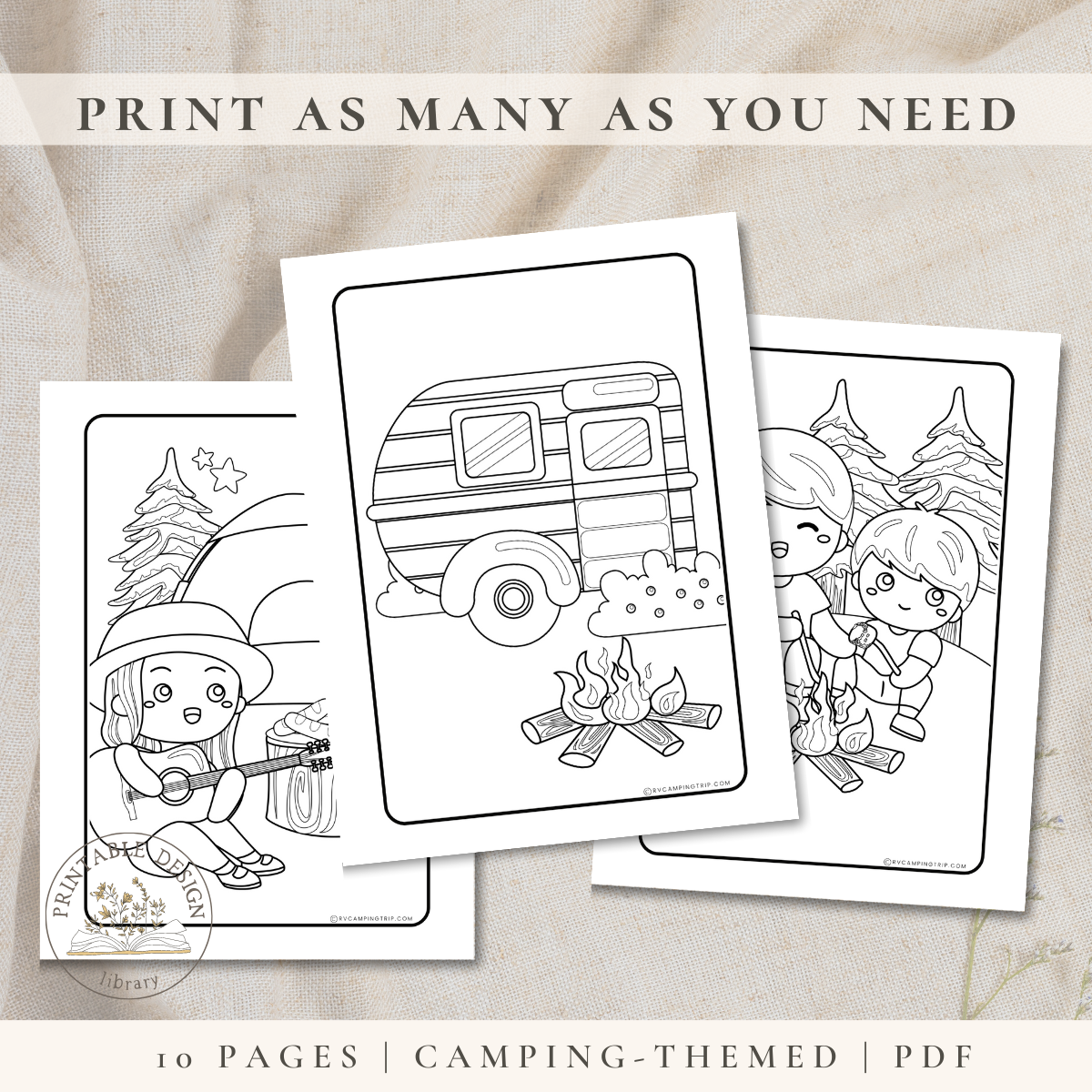 Camping Coloring Book for Kids
