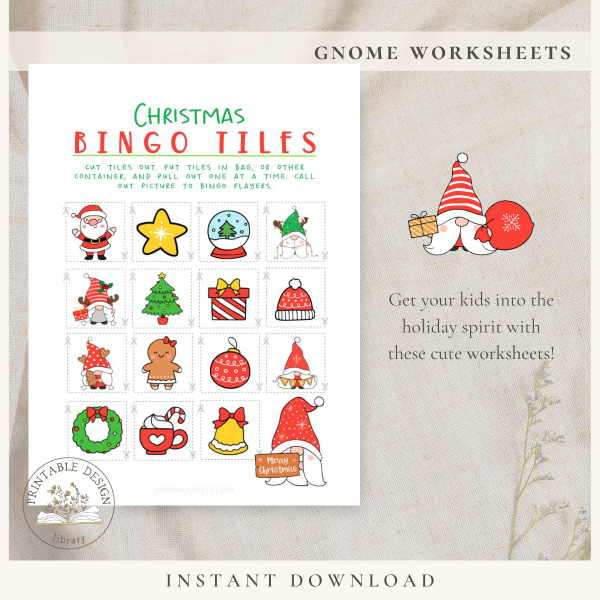 Christmas Gnome Worksheets