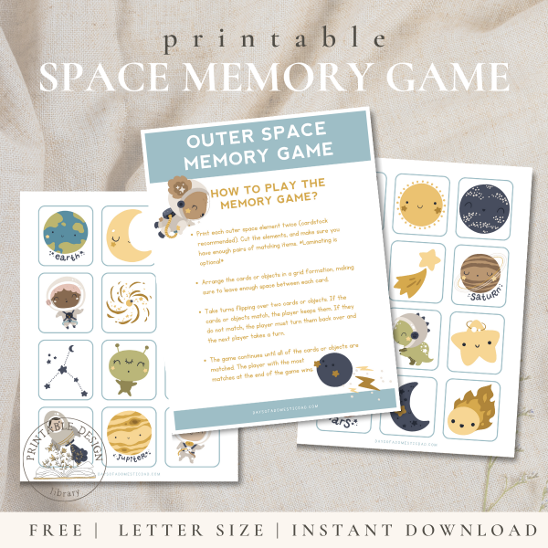 FREE Outer Space Memory Game